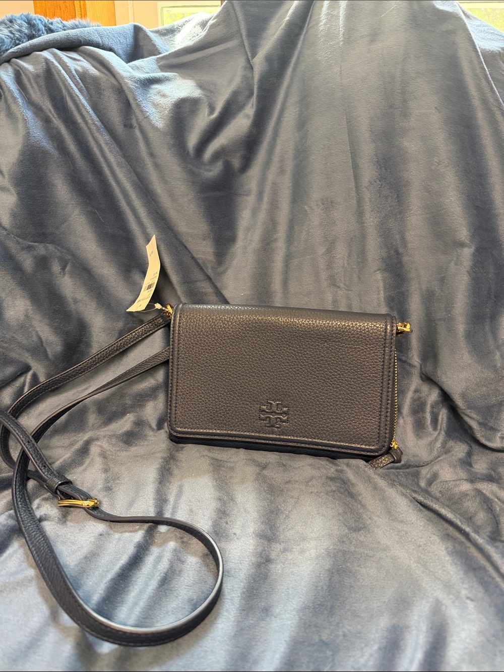 Tory Burch Black Pebbled Leather Crossbody